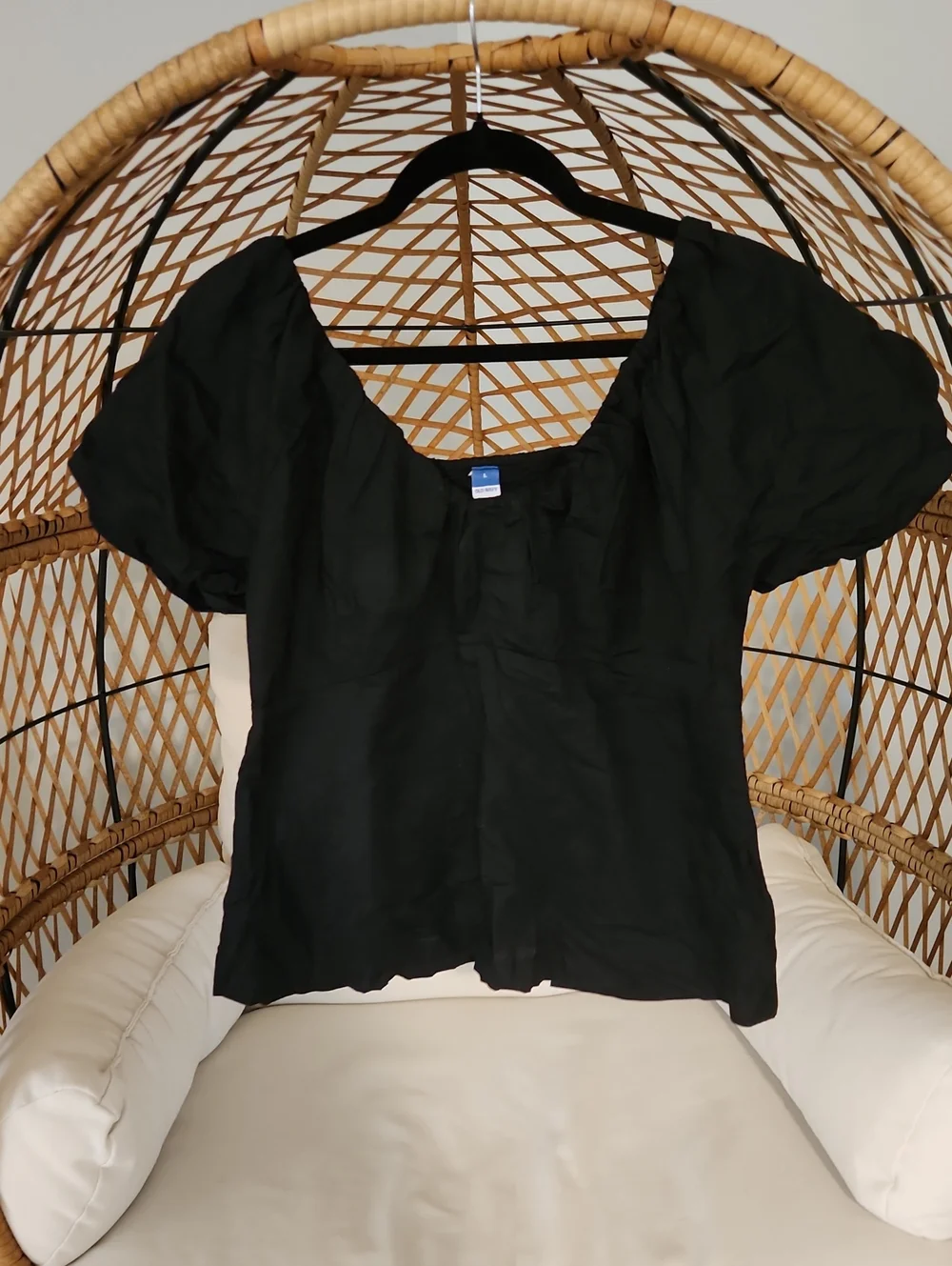 Old Navy Classic Black Puff Sleeve Women's Top
